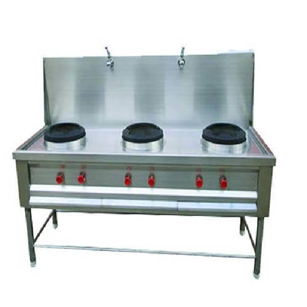 SS Three Burner Chinese Range