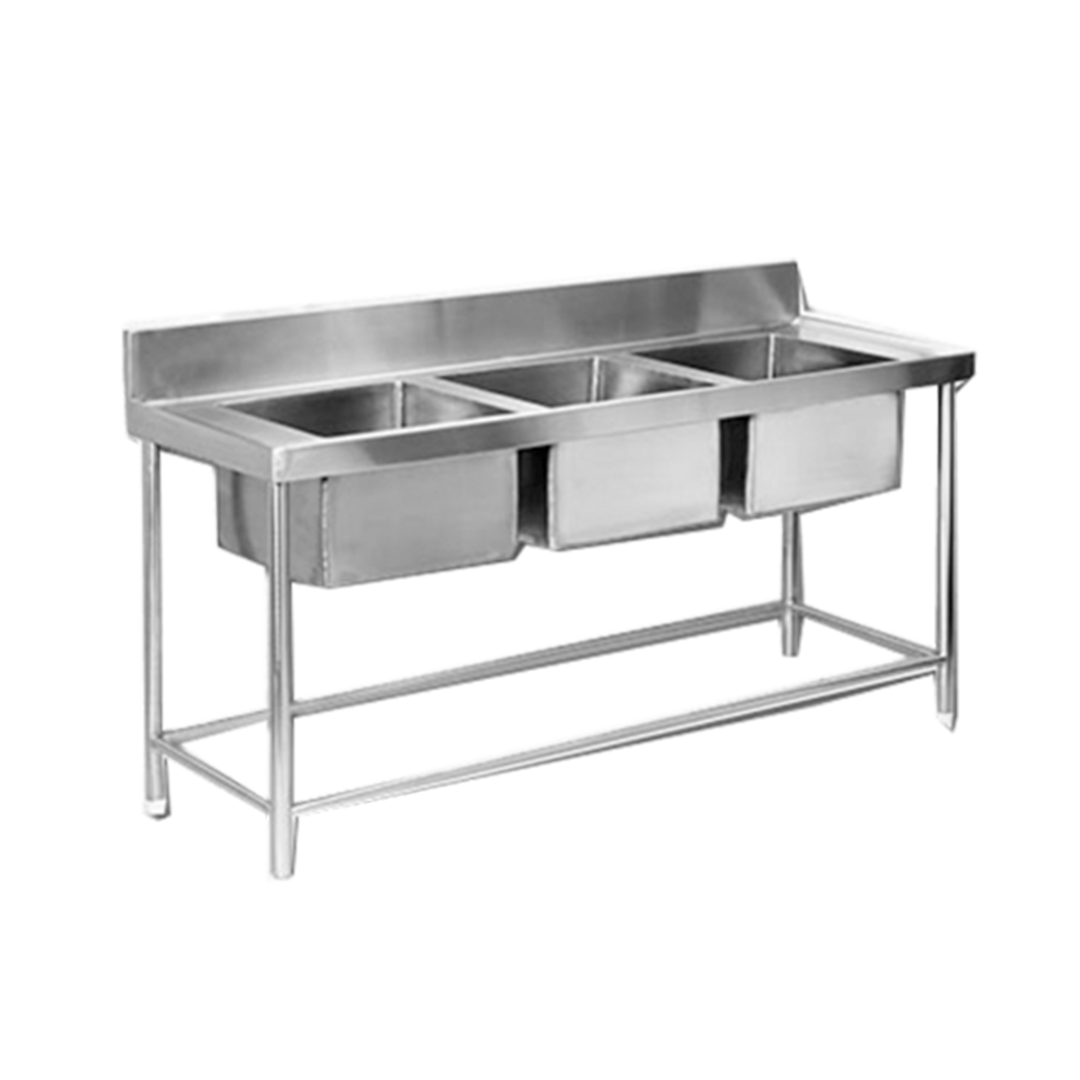 SS Triple Bowls Commercial Sink